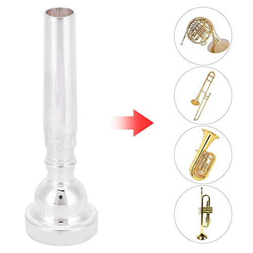 Lazmin112 Professional Trumpet Mouthpieces, Silver Plated Trumpet Mouthpiece Practice Trumpet Mouthpiece Musical Instruments Accessory(Silver) #TOP1