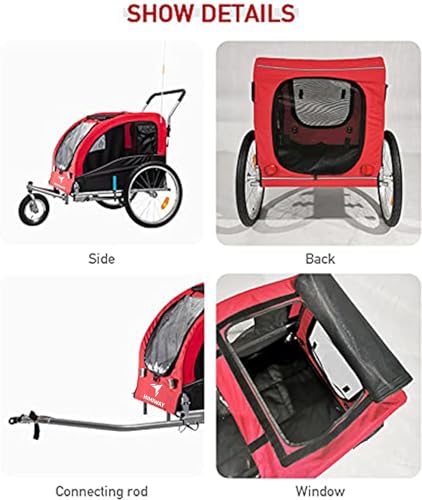 Himiway Bike Dog Trailer, Easy Fold & 16 Inch Wheels, Carrier For Small & Medium 50Lbs Pets, Cats, Dog Buggy For Bicycles thumb #2