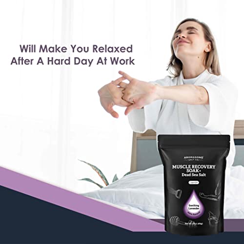 Aromasong Muscle Recovery Bath Soak With Dead Sea Salt, Optimsm, Magnesium Flakes & Essential Oils For Post Workout Soreness - Made In Usa - 14 Oz. Bag Bath Salt For Pain Relief. #TOP7
