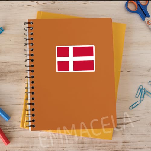 Image of (3PCS) Denmark Flag stickers, Countries Flag Stickers - Waterproof Vinyl Decals For Laptops, Tumblers, Water Bottles, Books, Scrapbooks, Size 3 x 2 Inch
