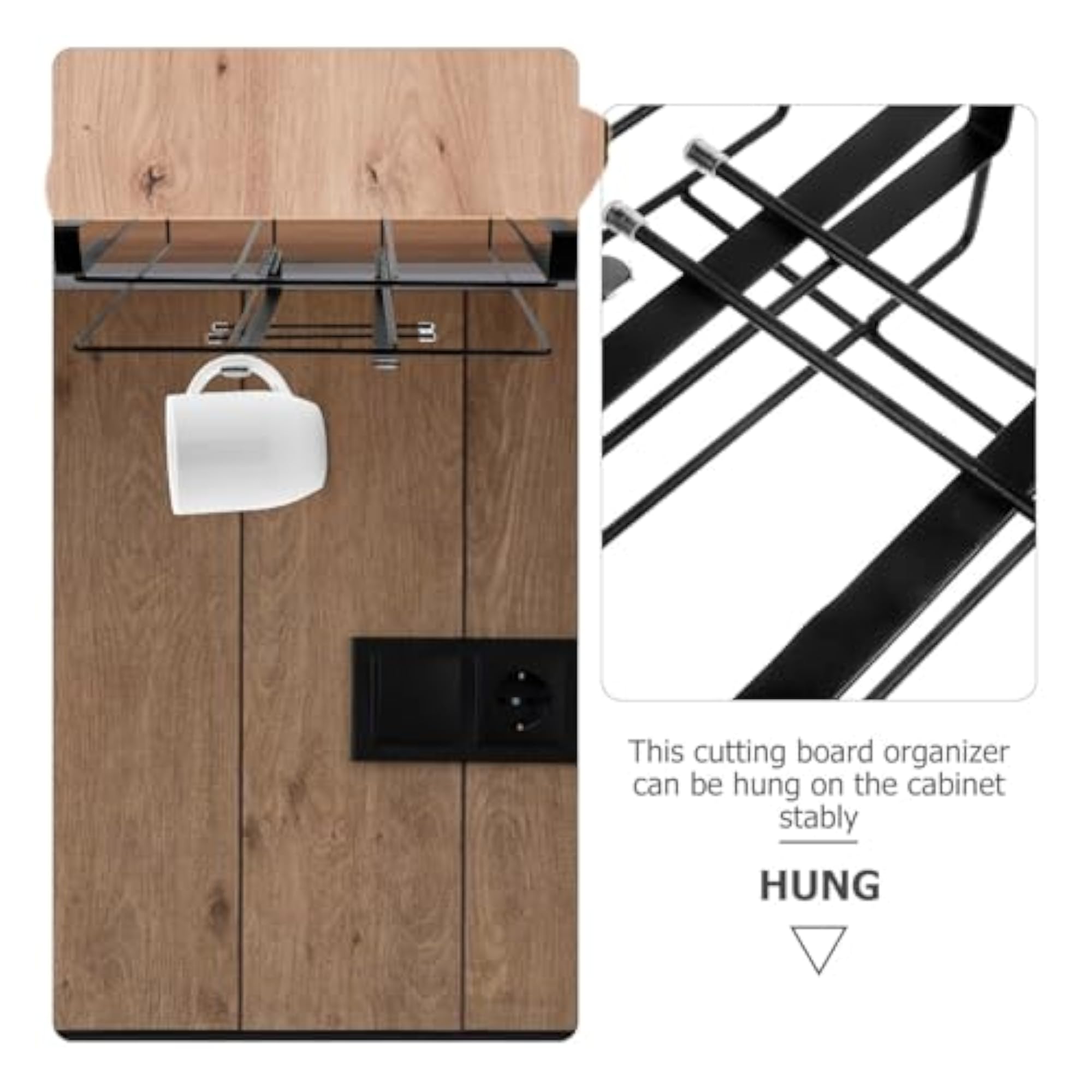 Stainless Steel Pot Lid Chopping Board Rack, Kitchen Organizer