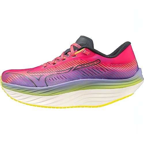 Mizuno Wave Rebellion Pro (W), Zapatillas de Running Mujer, High-Vis Pink/Ombre Blue/Purple Punch, 38 EU