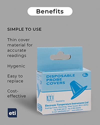 Probe Covers for Digital Ear Thermometer - Pack of 40 Replaceable Protective Hygiene Caps
