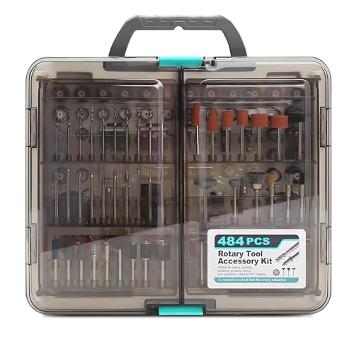 BLUEMARS 484-Piece Rotary Tool Accessory Set, 1/8" Shank Electric Grinder, Compatible with Various Rotary Tools, Ideal for Cutting, Engraving, Grinding, Polishing, Sanding, and Drilling