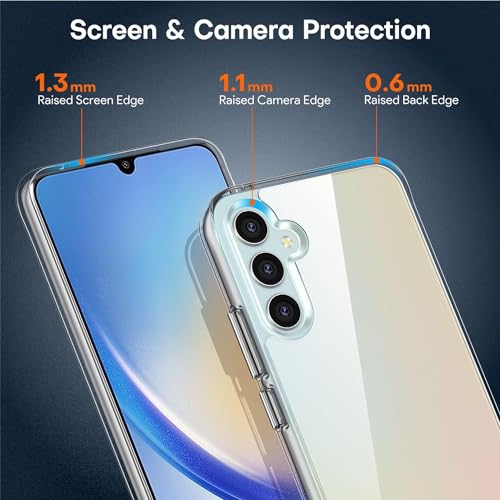 Image of NISHTECH for Samsung Galaxy M34 5G (2024) Premium Transparent Hybrid Soft Slim Dust Proof Back Case Cover Silicone with Camera Protection