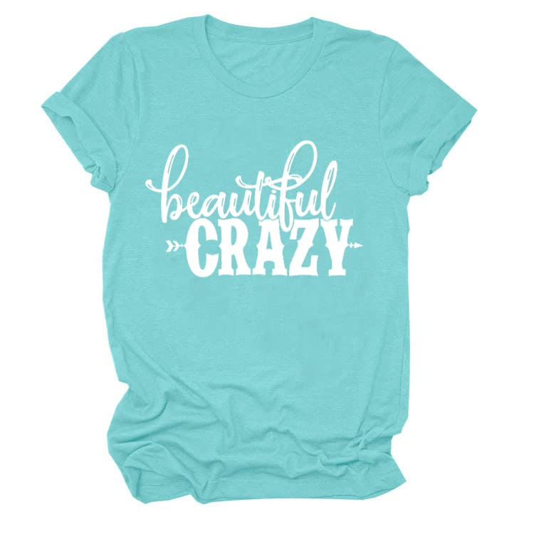 Beautiful Crazy T Shirts Western Country Music Inspirational Letter Vintage Graphic Cowgirl Tee Casual Short Sleeve Tops