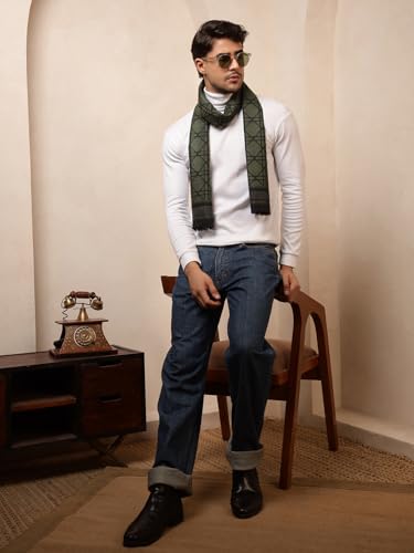 Image of Ravaiyaa - Attitude is everything Men's Reversible Stripe Pattern Winter Wool Scarf, Muffler 72 inchx12 inch Inch