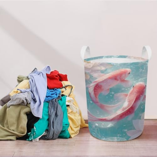 Panier à linge pliable bleu clair et rose gain de place pour studio