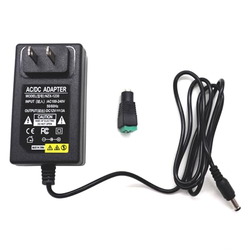 Image of 12V 3A Power Adapter Universal Travel Charger USB Plug,Adapter Transformer Charger with 5.5x2.5mm DC Output Jack for WS2812B WS2811 5050 2835 LED Strip /String