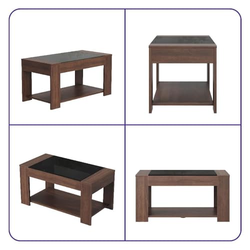 Image of Wakefit Center Table | 1 Yr Warranty | Coffee Table for Living Room Wooden, Tea Table for Living Room Wooden, Sofa Table, Free Installation from Brand, Modern Multi-Functional & Wobble-Free(Vellun)