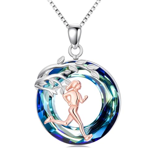 Sport/Music Necklace for Women 925 Sterling Silver Crystal Pendant Tree of Life Jewelry Gifts for Sport Players