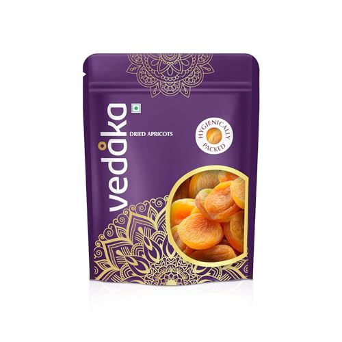 Amazon Brand - Vedaka Premium Turkish Dried Apricots | 500 Gram | Jumbo Size Seedless Khumani | Juicy And Tangy Dehydrated Fruits