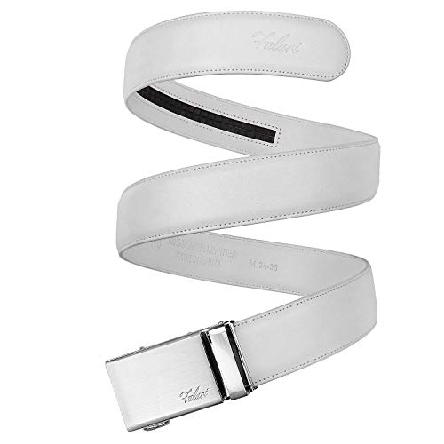 Image of Falari Men Unisex Genuine Leather Ratchet Dress and Casual Belt, Automatic Sliding Buckle, Trim to Fit