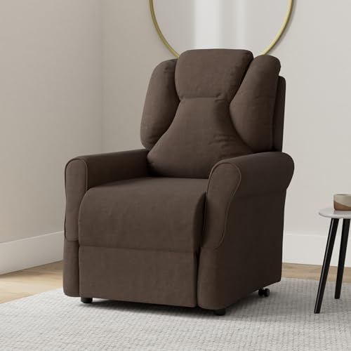 POLTRONE ITALIA Angela 2 Motoren PERSONALISIERTEN fernsehsessel mit aufstehhilfe elektrisch Medizinisches Gerät Trolley-Räder Flauschige Mikrofedersitz schmutzabweisend Braun – Bild 3