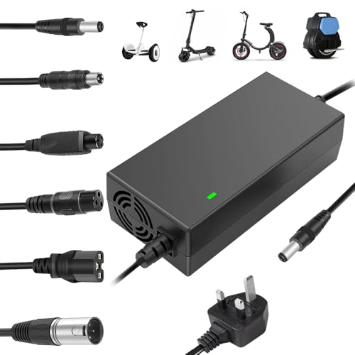 SGZIOO 54.6V 48V 2A Electric Scooter Charger Universal Hoverboard Charger with 6 Connections Led Indicator E scooter charger Electric Bike CHarger for Mobility scooter Self-Balancing