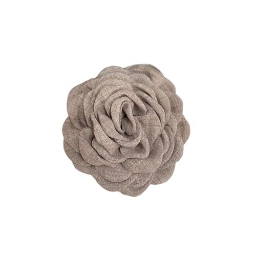 Image of Dainty Fabric Peony Flower Brooches Pin Delicate Camellia Flower Brooch Classic for Women Wedding Party Dance Banquet Elegant Lapel Pins Dress Suit Ceremony Clothes Accessories Jewelry Gifts 100mm