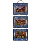 Aspect patiné Mein Landhaus Cadre d\'image  Mon Campagne Corde Trio  Bleu Foncé - Bleu, 13 X 18 cm