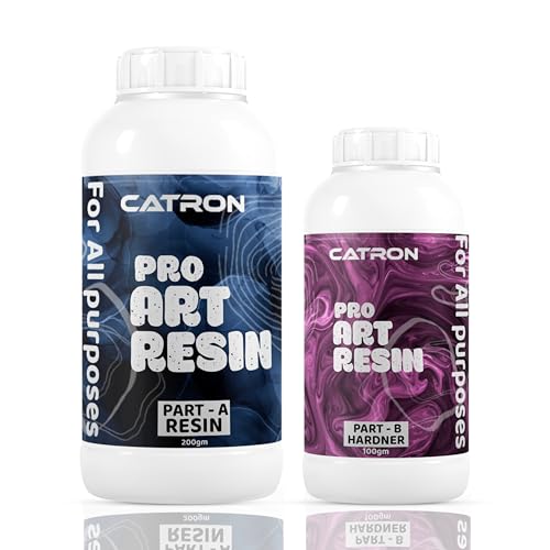 Image of Catron Crystal Clear Epoxy Resin Art Kit 2 : 1 - Ratio Resin and Hardener UV-Resistant | Self-Leveling, Suitable for Beginners DIY Activities with High Gloss,Jewellery and Keychain Making,600 Gm