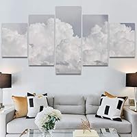 SIGNWIN 5 Panel Canvas Wall Art Modern Art Contemporary Landscape Multicolor Photography Relax/Calm Sky for Home Decorations Ready to Hang - 60
