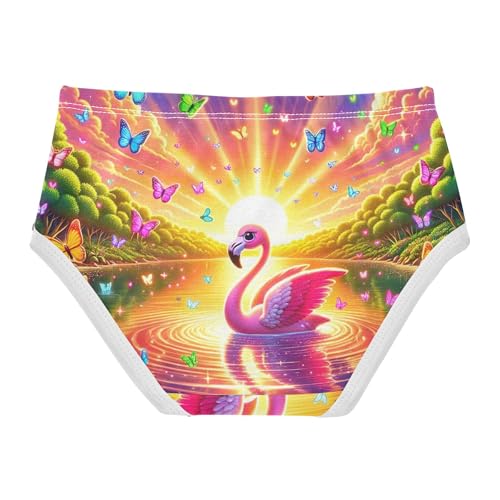 Cartoon Girls Underwear Toddlers 2t Cotton Cute Panties Girl Cartoon Flamingo Lake Sunset Kids Briefs Undies2