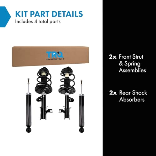 Image of TRQ Front and Rear Complete Strut Assembly & Shock Absorber Kit Complete Strut & Coil Spring Assembly Compatible with 2011-2017 Nissan Quest