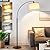 Luvkczc 71" Arc Floor Lamps for Living Room, Standing Lamp with Adjustable Lamp Head, Tall Pole Lamp with Foot Switch, Arched Reading Light for Bedroom, Office, 9W 3 Color Temperatures Bulb Included