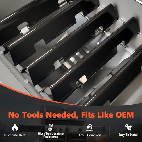 38,9 cm Aromaschienen für Weber Spirit 300 und GS4 Spirit II 300 Serie, passend für Spirit E/S310 E/S315 E/S320 E/S330 Grills mit frontseitigen Bedienknöpfen, Grill-Ersatzteile für Weber 7636 5