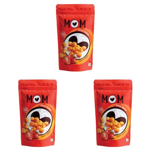 Image of MOM - Meal of the Moment, Roasted Tomato Achaari Makhana, 52g /56g | Gluten Free | Anti Oxidants | MSG Free | Zero Trans Fat | No added Preservatives and No Artificial Flavours (Pack of 3)