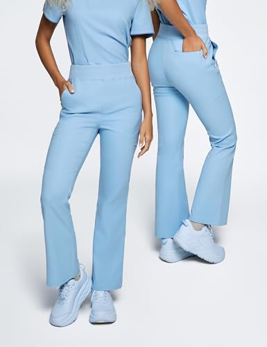 Image of Sedona Flared Scrub Pants for Women - High-Waisted, Slim Flared Fit with 6 Functional Pockets, Stylish Design