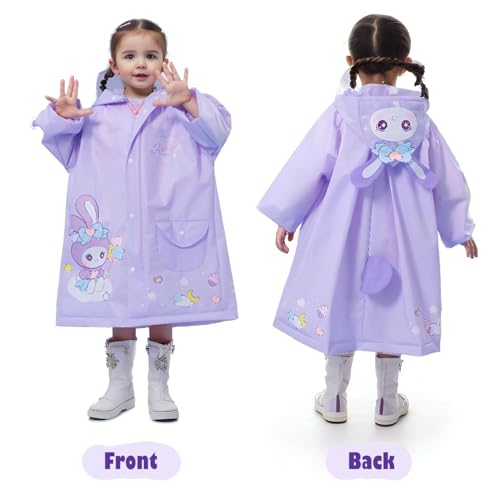 Image of Bold N Elegant 3D Kids Cartoon Soft Luxurious Waterproof Raincoat Rain Jacket Rain Suit with Backpack Space and a complimatory Storage Pouch for Kids Boys n Girls