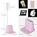 NovoLido LED Desk Lamp, Rechargeable Desk Lamp with USB Charging Port & Pen Holder, 2 Color Modes & Stepless Dimming, 360° Flexible Metal Hose, Mini Cute Lamp for College Dorm Bedroom Reading (Pink)