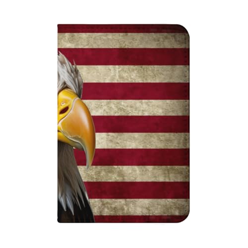 Eagle America Flag(1) Passport Holder Covers Women Men Fashion PU Leather Case Protector Cover with Card Slots for Travel