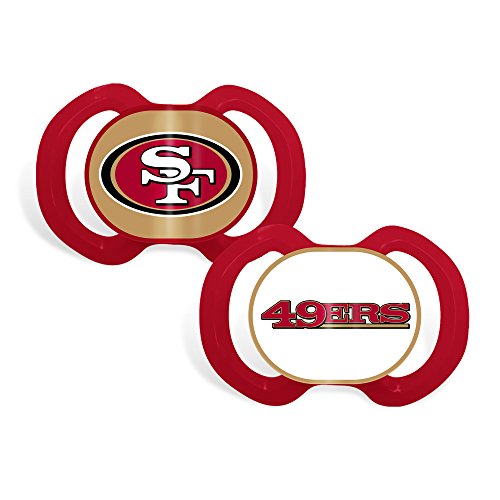 Baby Fanatic 2 Piece Team Colors Pacifier, San Francisco 49ers, One Size (SFF212)
