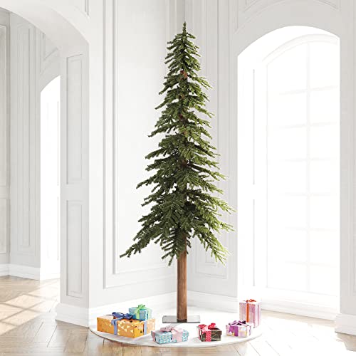 Vickerman-9-Natural-Alpine-Artificial-Christmas-Tree-Unlit-Faux-Christmas-Tree-Seasonal-Indoor-Home-Decor-Metal-Tree-Stand-Included-1545-PVC-Tips Vickerman 9 Natural Alpine Artificial Christmas Tree Unlit Faux Christmas Tree Seasonal Indoor Home Decor Metal Tree Stand Included 1545 PVC Tips