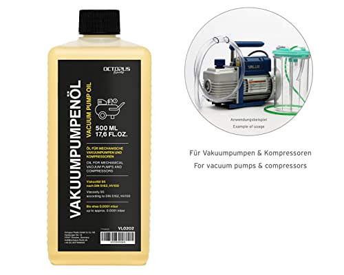 Octopus 500 ml Vakuumpumpenöl 0,5 Liter Vakuumöl Öl Vakuumpumpe Pumpenöl Kompressoröl HV100 Maschinenöl