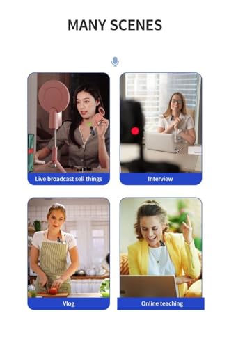 Image of K8 Wireless Lavalier Microphone, Bluetooth Collar Microphone for Type-C Android, Noise Canceling Mic for Vlogging, Clip-On for YouTube (K8 - Single)