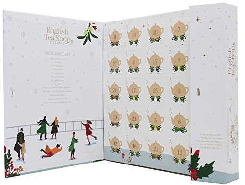 411gM1Nr56L Calendrier de l'Avent de Thés & Infusions Bio - Livre ou Puzzle Éco-Conçu - English Tea Shop - 25 sachets pyramides - 50g