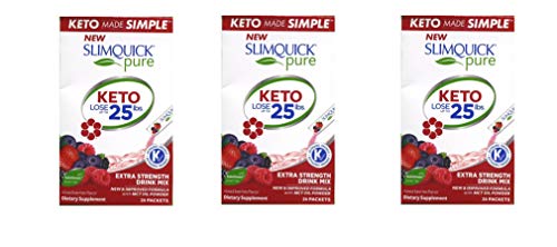 SLIMQUICK Pure Weight Loss Drink Mix Designed for Women, Mixed Berries 26 ea (Pack of 3)