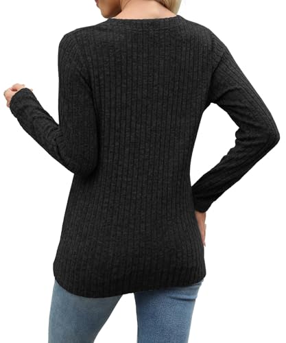 Image of XMTOPYE Sweaters for Women Fashion Long Sleeve Tops Pullover V Neck Casual Loose Sweatshirt