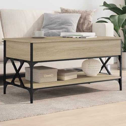 Table de salon relevable industrielle pour optimiser l'espace des petits salons - 3