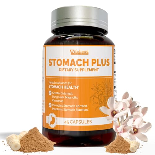VIFADIMED Stomach Plus Gastric Lining Integrity Ulcer & Gastritis Support Gastric Upset Motility Support with Galangal Dong Quai Cinnamon & Magnolia - 45 Capsules