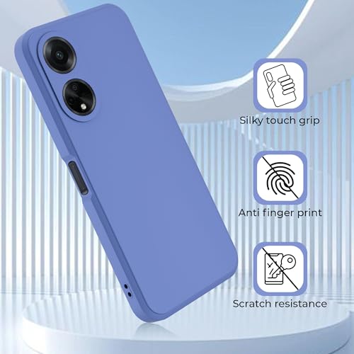 Image of A rtistque Liquid Silicone Back Cover Case for Oppo F23 5G Shockproof TPU Soft Flexible with Camera Protection - Blue