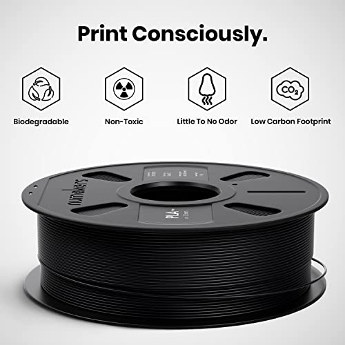 Image of NUMAKERS PLA+ 3D Printer Filament, 1.75mm, Dimensional Accuracy + /- 0.03 mm, 1 kg Spool (2.2 lbs), Compatible with Most FDM Printers (Black)
