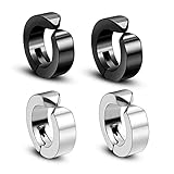 フェイクピアス メンズ フープピアス レディース イヤーカフ フープイヤリング 穴あけ不要 ステンレス ノンホール ファッション 痛くない イヤリング セット (2色4個セット)