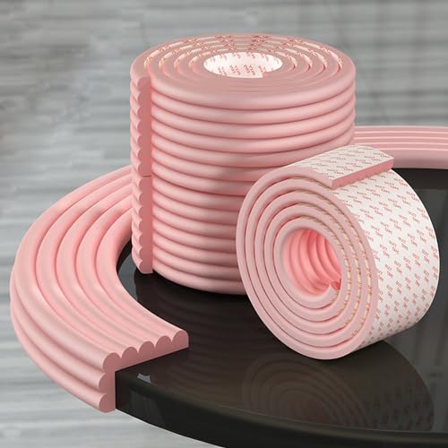 Edge Protector for Baby, Corner Protector for Baby, Soft Foam Furniture Edge Bumper Guards, Desk Edge Cushion, Baby Proofing Edge Corner Protector for Table, Fireplace 6.5ft Pink