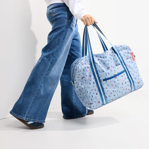 Easy Travel Bag Happy Life, lightblue, 17,5 x 19 x 3 cm, Foldable travel bag with shoulder strap3