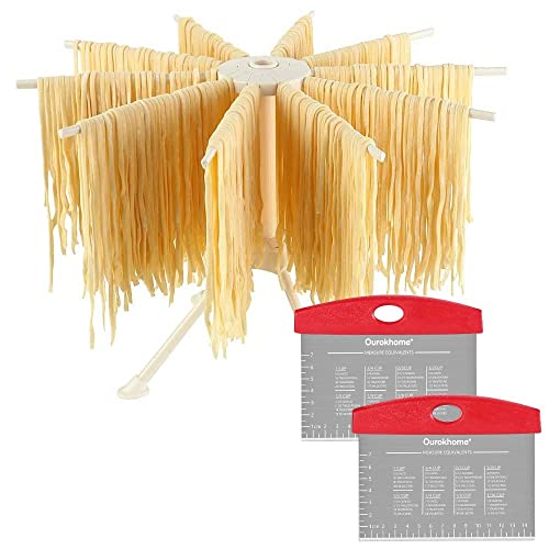 Ourokhome Pastry Dough Bench Scraper Knife and Collapsible, BPA Free Plastic and 430 Stainless Steel, Kitchen Tool, Dishwasher Safe