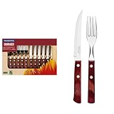 tenedores tramontina acero inoxidable Contenido: 6 cuchillos de carne/pizza, 6 tenedores de carne/pizza.