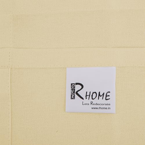 Image of R home Solid Cotton Table Napkins, Soft Cloth Napkins for Dining Table, Reusable & Washable, Ideal for Formal Dining, Cocktail Nights, Weddings, Home Bar & Table Decor (12, Ivory)