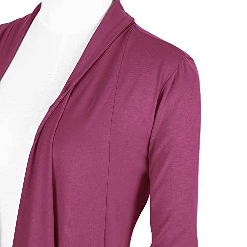 Image of Urban CoCo Women's Drape Front Open Cardigan Long Sleeve Irregular Hem